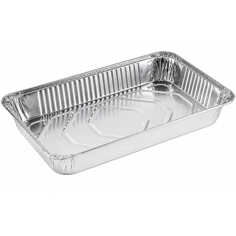 Casseroles jetables en aluminium pleine grandeur de taille moyenne / peu profonde