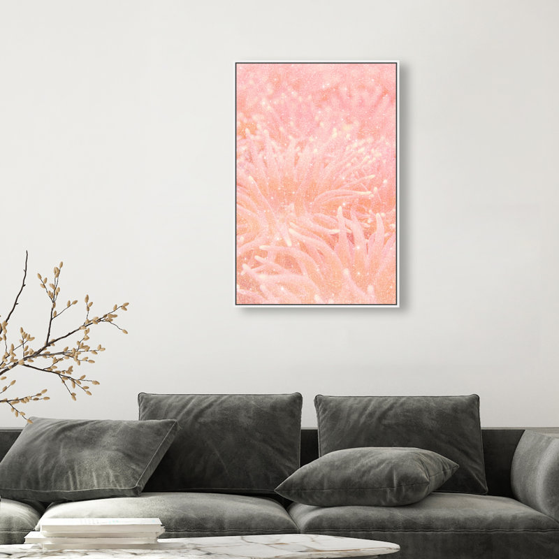 Deep Sea Flowers Print by Oliver Gal, 46"H x 31"W, White Floater Frame