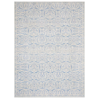 High-Quality Hand-Knotted Light Blue Area Rug