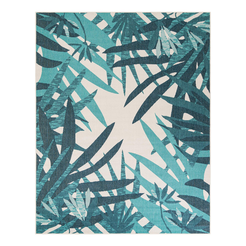 Indoor/Outdoor Botanical Area Rug, Rectangle 7'10" x 10'
