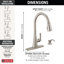 Robinet de cuisine en nickel brossé Boyd avec douchette rétractable et distributeur de savon, robinet d'évier de cuisine monotrou moderne, poignée simple, acier inoxydable Spotshield-94791903
