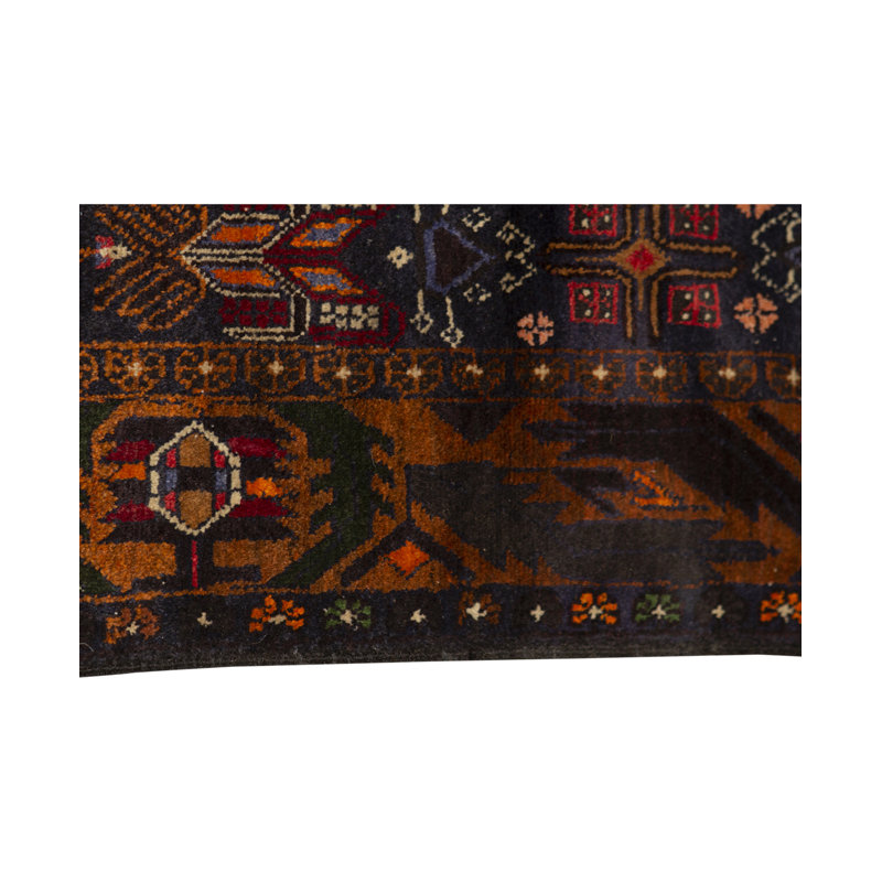 Hand-Knotted High-Quality Red and Blue Area Rug