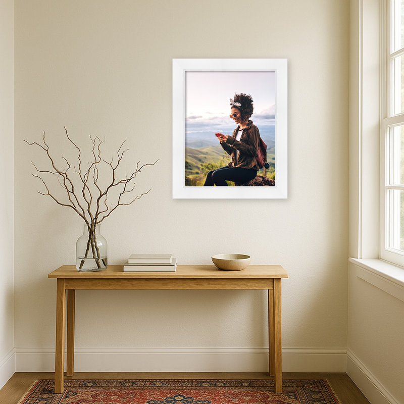 Cadre photo incliné, 22 x 28, Blanc incliné