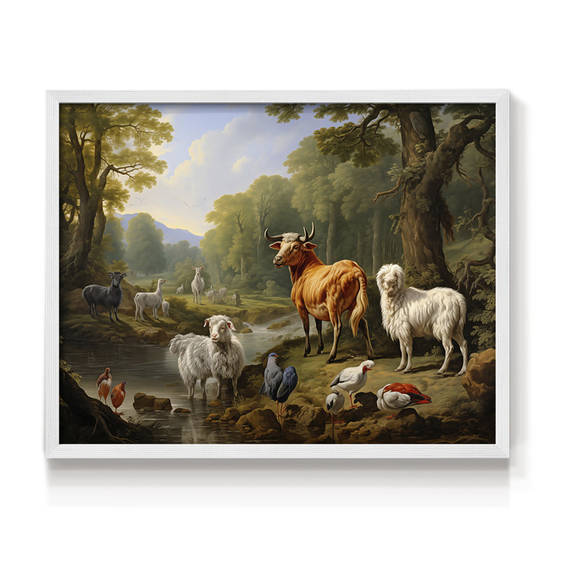 Faune, série XXVI, reproduction encadrée, H 11 po x l 14 po, Blanc