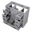 Base de meuble-lavabo moderne gris, 6 tiroirs, tablette réglable, bois massif-291146477