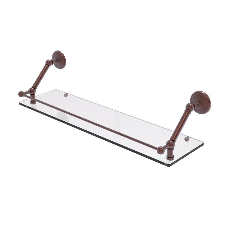 Tablette flottante avec barre de galerie Marchmont, Cuivre antique, H 8 po x l 30 po x P 8,6 po