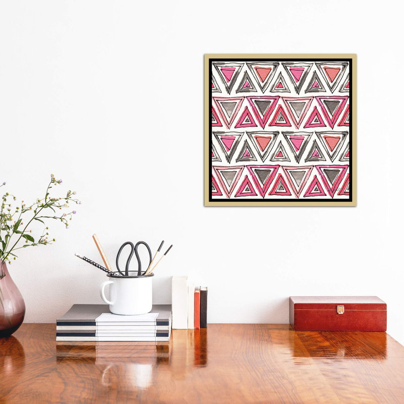 Art sur motif d’accents chic, H 18 po x l 18 po x P 1,5 po, Toile encadrée d'or