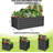 2PCS Galvanized Raised Garden Bed, 6x3x1.5ft Metal Heavy-Duty Planter Boxes Outdoor for Vegetables, Herbs, Flowers - Wave Design, Open Bottom,Dark Gray-1608864020