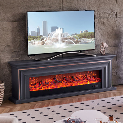 French light luxury electronic fireplace TV stand