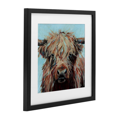 «Cow in Vivid Turquoise», reproduction encadrée sous verre, conception de Wani Pasion