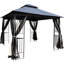 Pavillon de jardin 10X10 avec toit et filet amovible pour profiter de la terrasse du jardin - Écran de toit gris à deux niveaux spacieux