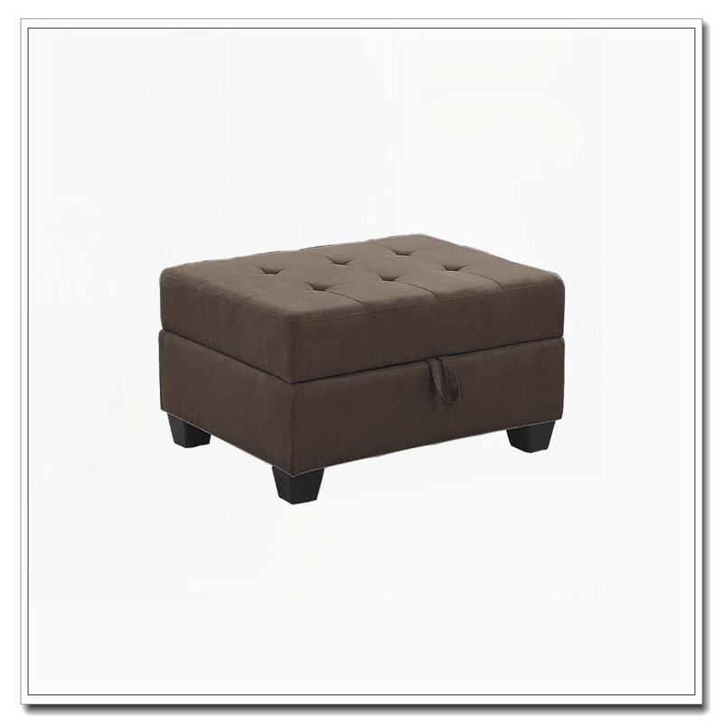 Repose-pieds de rangement moderne avec dessus capitonné, Chocolat
