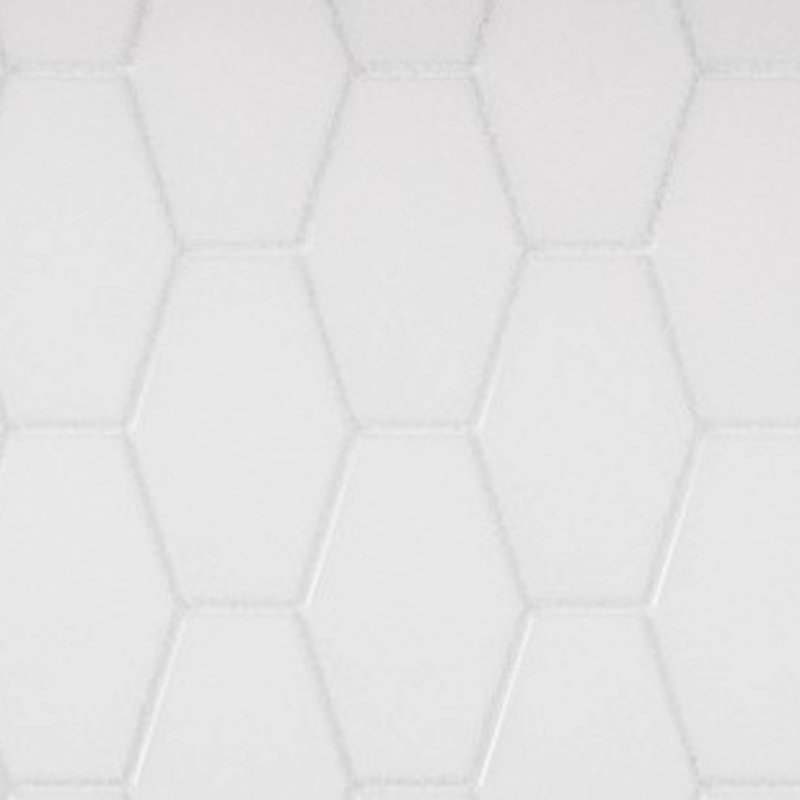 Long Hex 10.60in.x11 in. Glass Mosaic Tile, Soft Ivory Matte