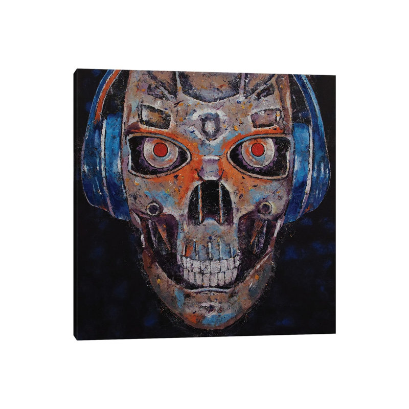 Skull Beats by Michael Creese - Wrapped Canvas Painting, 45.72 cm H x 45.72 cm W x 3.175 cm D