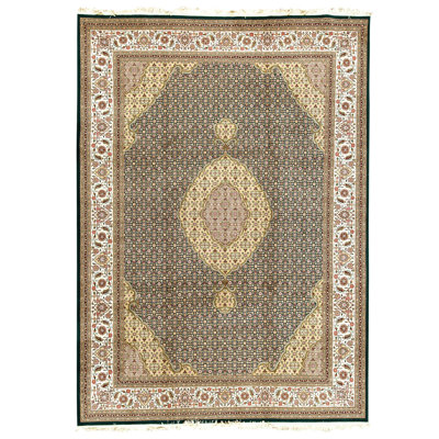 Tapis rectangulaire en laine noué à la main