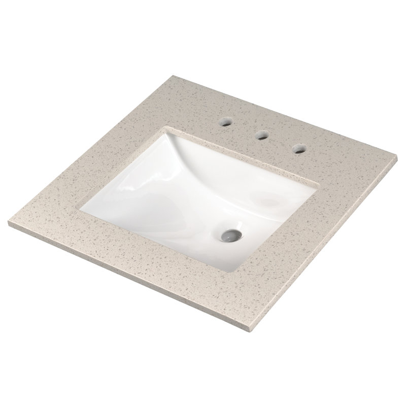 31" Iced White Ceramic Undermount Single Sink Vanity Top