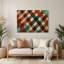 Southwestern Cowboy Rustic Plaid 81, art mural en métal brun-198721370