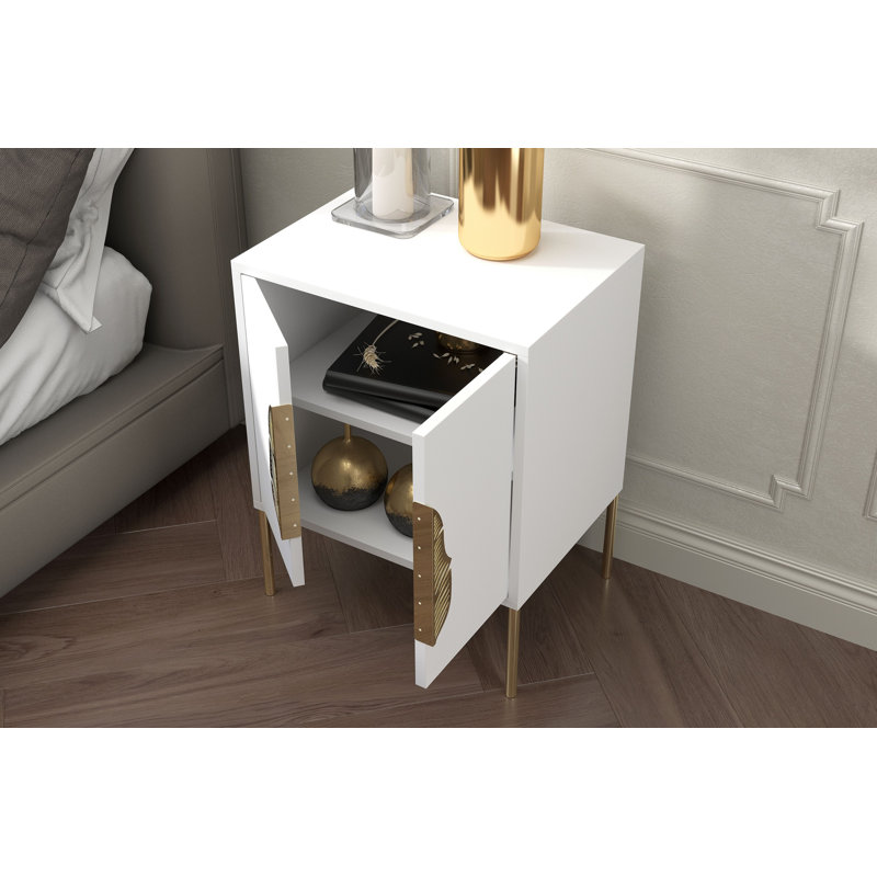 Phillipsburg 54cm W Manufactured Wood Bedside Table, White