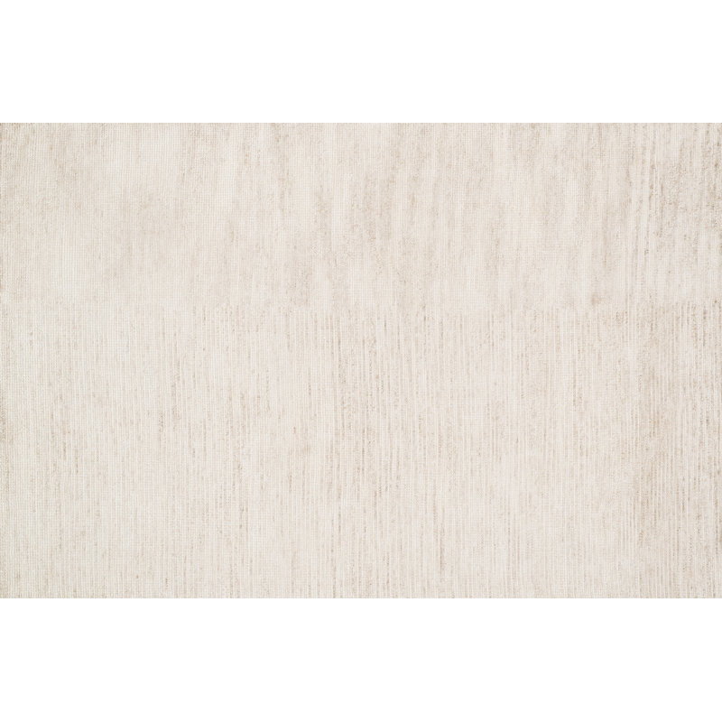 Tapis décoratif de Ivoire nouée à la main Kelch, Rectangle 7 pi 9 po x 9 pi 9 po