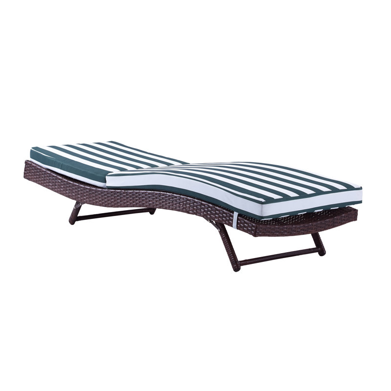 chaise méridienne inclinable avec coussin Prudence, Vert nautique