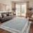 Verdant Floral Blue Mist / Beige Indoor Area Rug,Machine Washable, With Non-Slip Backing-129757303