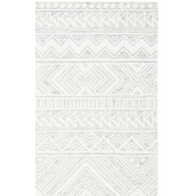Kyndall Southwestern Handmade Tufted Wool Light Gray/Ivory Area Rug