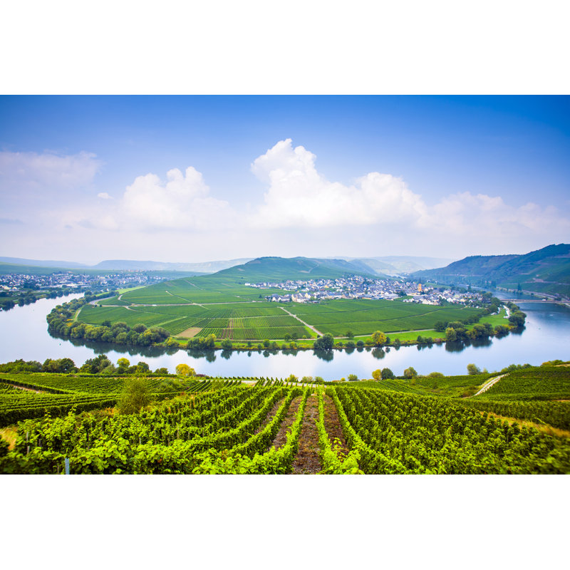 Moselle Sinuosity with Vineyards 1 Piece Wrapped Canvas Wall Art, 20cm H x 30cm W x 3.8cm D