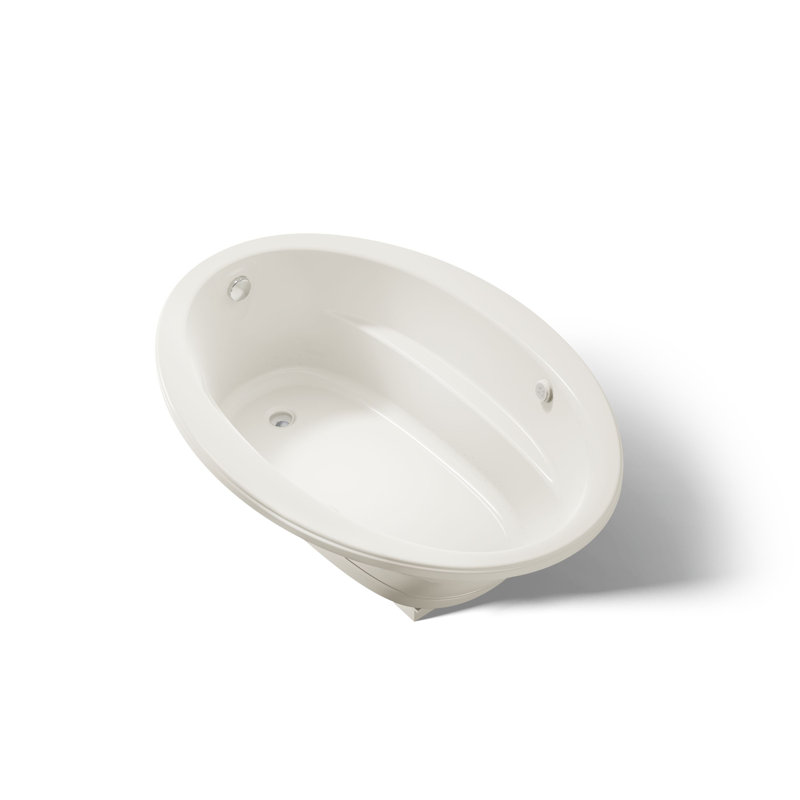 Sunward 60-In X 42-In Heated Bubblemassage Air Bath With Bask, Reversible Drain, Biscuit