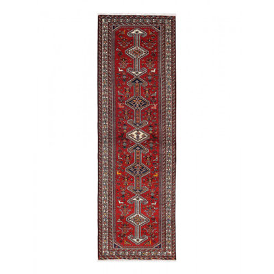 Hand knotted Persian shiraz runner 3'6"x12'6"