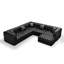 Ensemble de canapé modulaire en similicuir avec repose-pieds 132,5 po Chesterfield-131232366-131232367