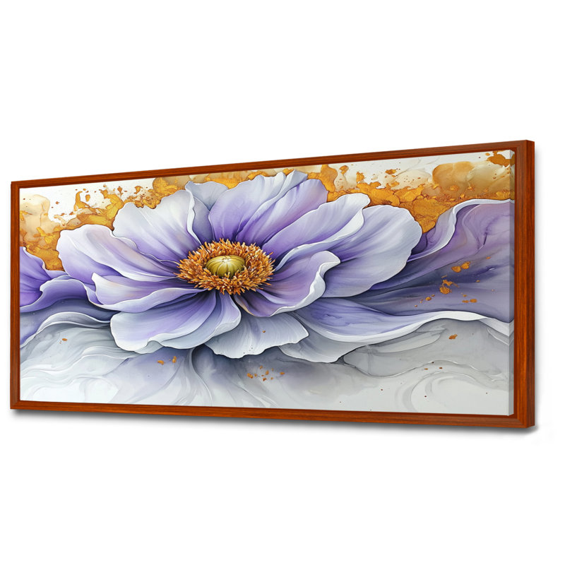 «Modern Burst Of Dahlia I», reproduction sur toile, H 28 po x l 60 po, Impression encadrée flottante, Brun