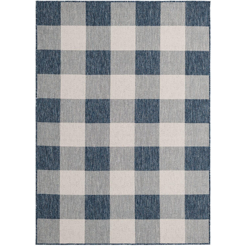 Tapis intérieur / extérieur bleu Borland, Rectangle 5 pi 1 po x 7 pi 1 po