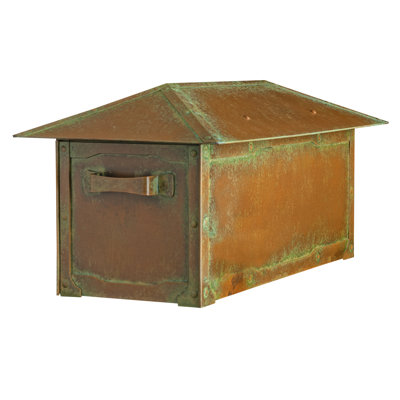 Brass Post Mounted Mailbox with Magnetic Closure