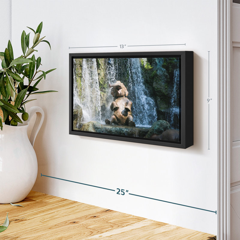 Elephant Bath Time Canvas Print, 9" H x 13" W
