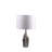 19" Modern Silver Table Lamp with Soft Fabric Shade