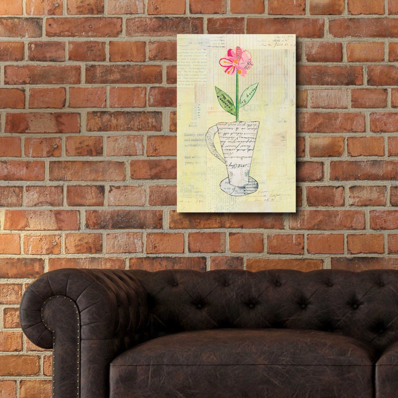 «Teacup Floral II on Print» par Courtney Prahl, art mural en verre acrylique, H 24 po x l 16 po x P 0,2 po