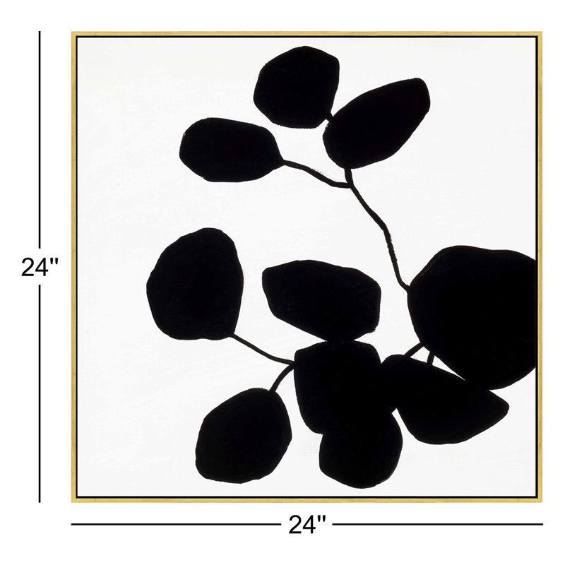 Modern Botanical 5 Print by Lee Lessem, Gold Framed Canvas, 24" H x 24" W x 1.38" D