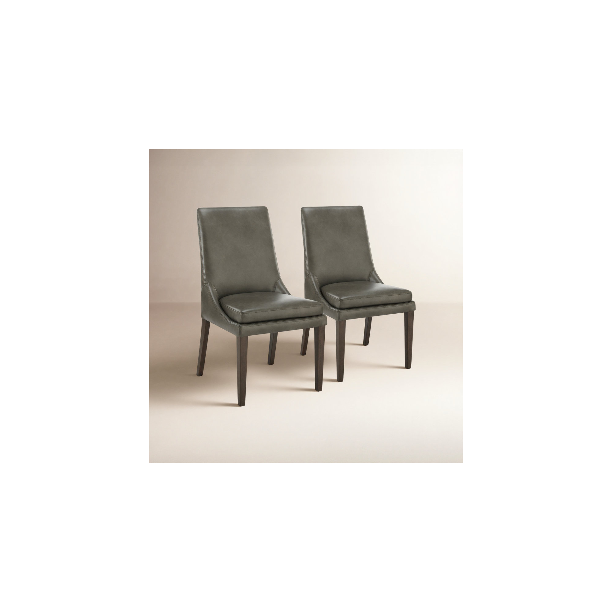 Niara Leather Upholstered Side Chair, Copley Slate Faux Leather
