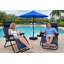 Chaises longues d'extérieur avec porte-gobelet et ensemble de porte-gobelet en acier bleu indigo Barca-1016375843