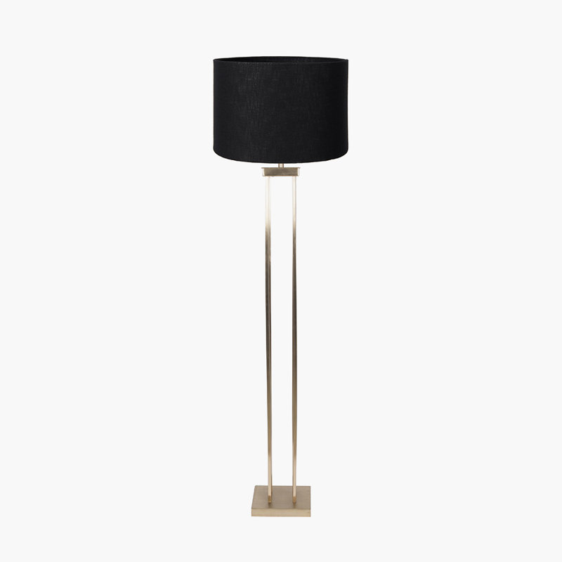 Bernado 169cm Traditional Floor Lamp, Satin, Black