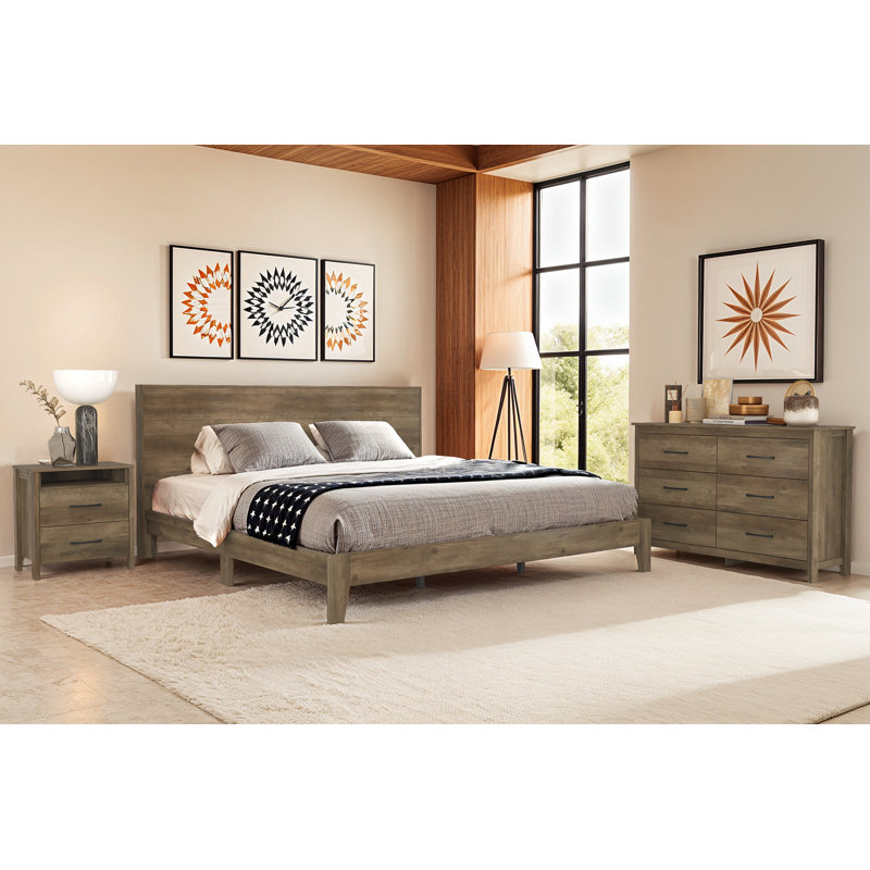 Allysyn Holmes 3 Piece Bedroom Set, Knotty Oak, King