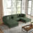 Seemab 5 - Piece Upholstered Green Corduroy Modular Sectional with Pillow Back and Removable Ottoman-1357576008-1348314284