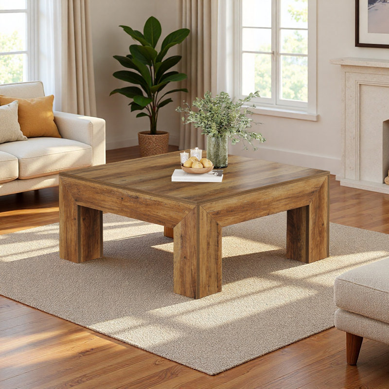 Table basse carrée 39,37 po, Brun
