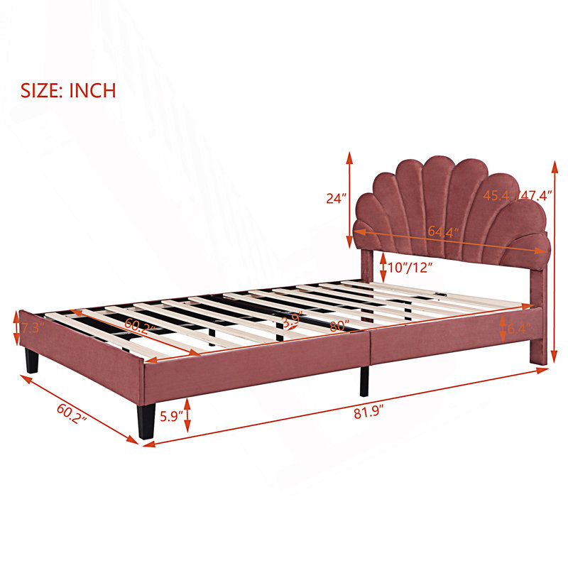 Upholstered Platform Bed with Headboard