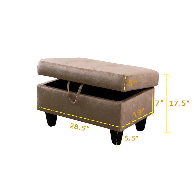 Upholstered Ottoman, Beige