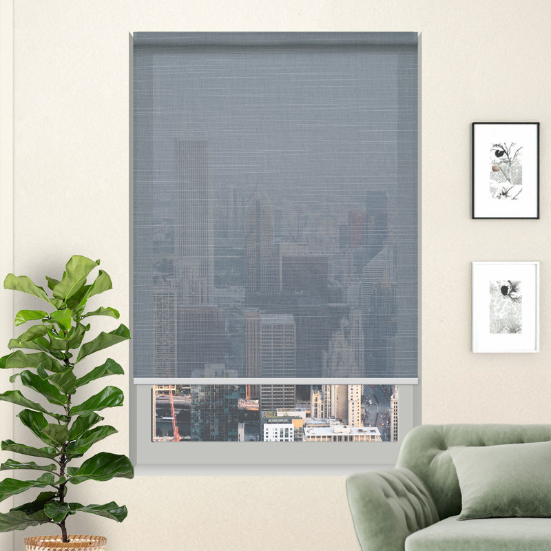 Abat-jour moderne en lin tissé doux et translucide, Gris foncé, L 48 po x L 48 po