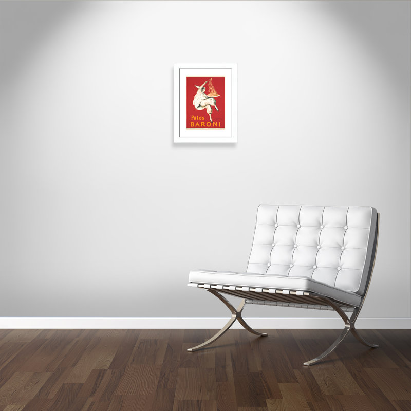 Brickhill Pates Baroni' Framed Vintage Advertisement, 20.5" H x 16.5" W x 1.25" D, Matte White