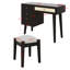 Ensemble de base de lit en bois, 1 table de chevet rétro et 1 ensemble de coiffeuse avec tabouret-247550670-247550658