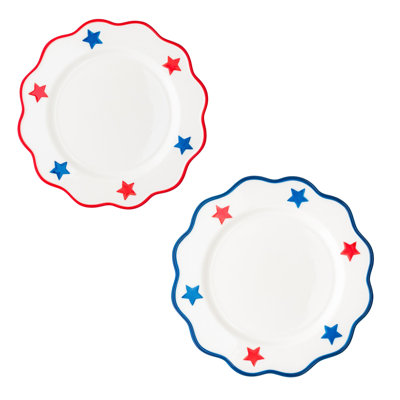 10 Strawberry Street Star-Spangled Serve Salad Plates