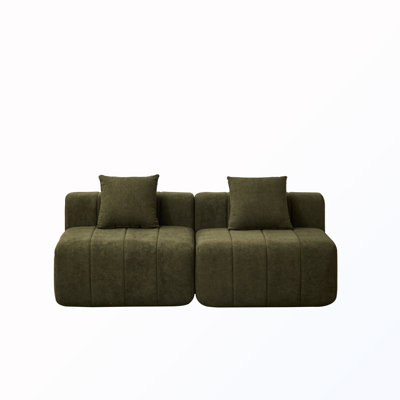 2-Seat Sectional Sofa with 2 pillows